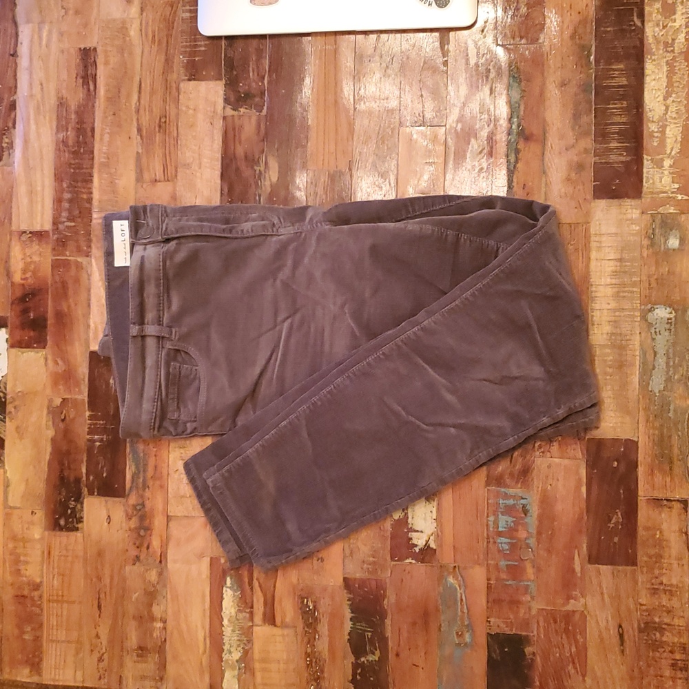 LOFT Modern Skinny Corduroy Gray Pants